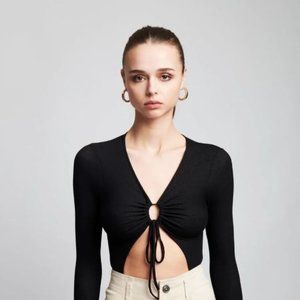 IAMNOTBASIC Women's Cut Out Keyhole Bodysuit Black Size XS